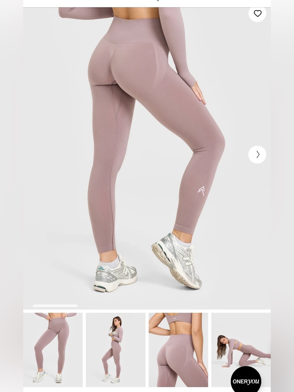 Oner Active Taupe High-Rise Stretch Leggings